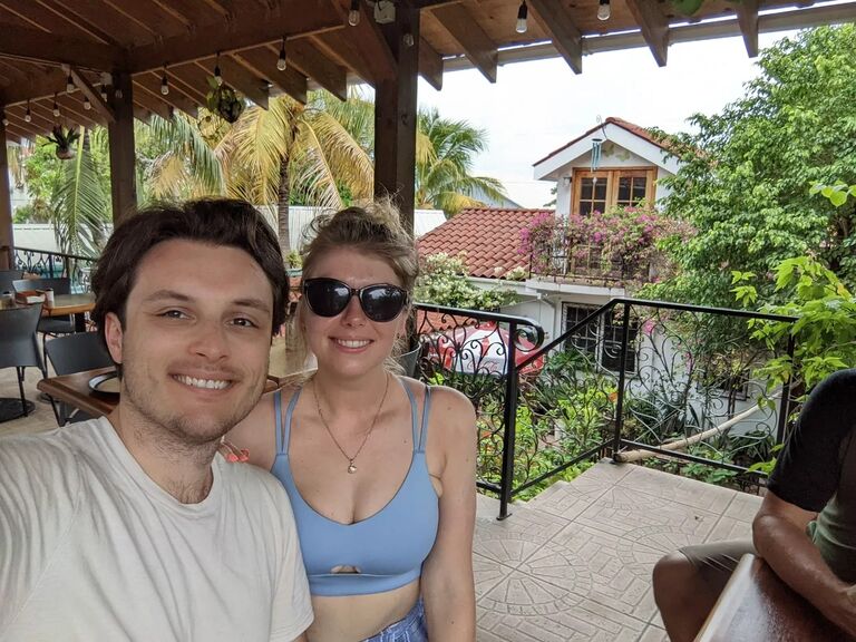 Sam and Tyler getting some sun in Belize.