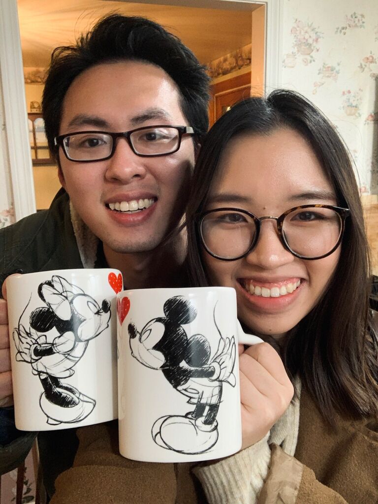 We finally felt comfortable with our relationship that we wanted to let our friends and families know, and yes they already knew, so we got smacked in our faces with lots of love and presents (Thanks chi Ty and anh Bi 🙂).