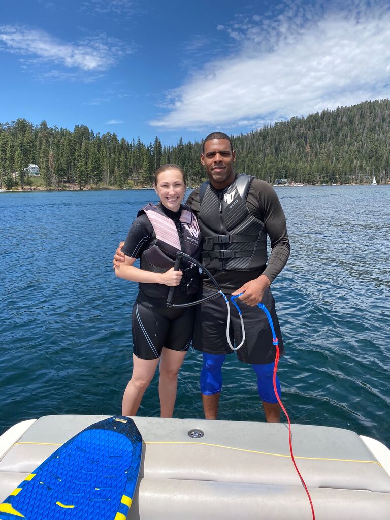 Wakeboarding on Huntington Lake!