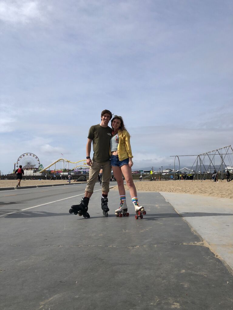 First California trip!

This was the origin of our love for budget travel adventures! We flew from Houston to Los Angeles at $30 per ticket. We left Houston at 6:00a and returned at 11:30p that same day. While in LA, we roller-skated along the Pacific Coast hugging the beach, and enjoyed hanging out with each other outside of College Station.