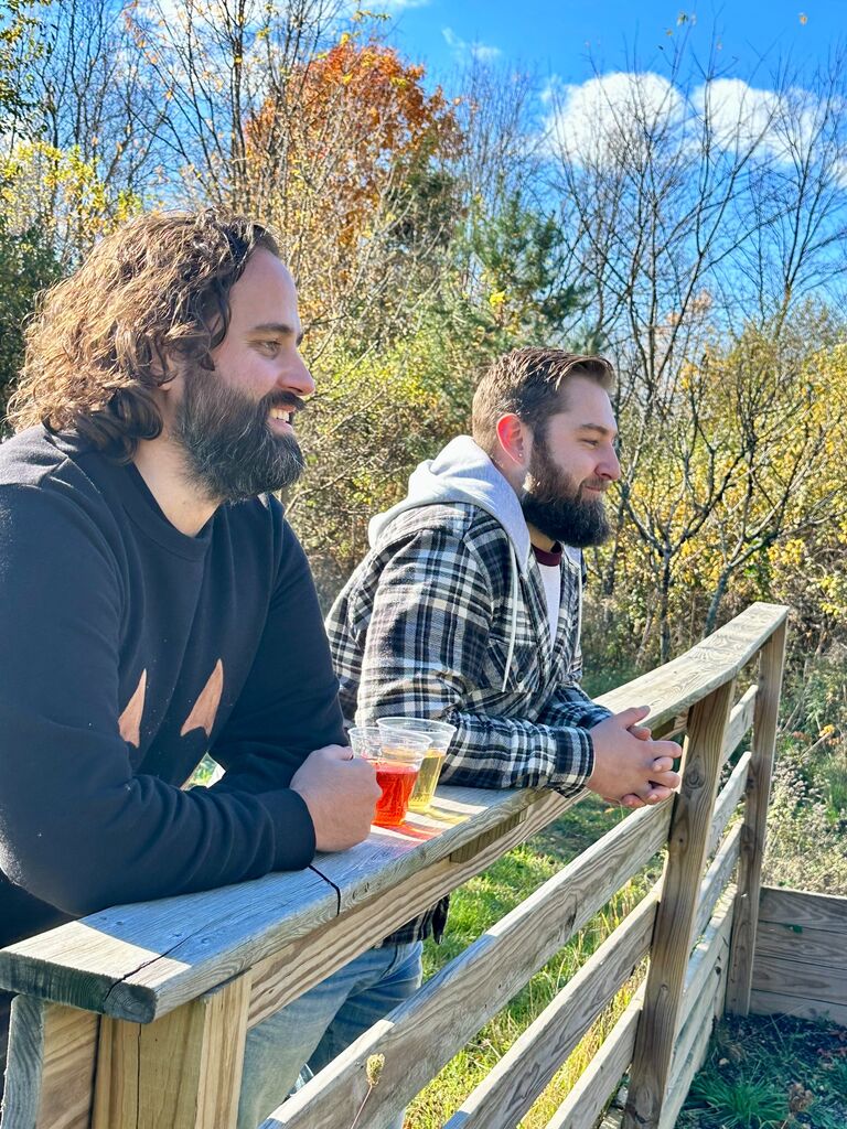 Hanging in Holland, MI for the Halloween Festival. Looking like lumberjacks and drinking beer like good fall Michiganders do.