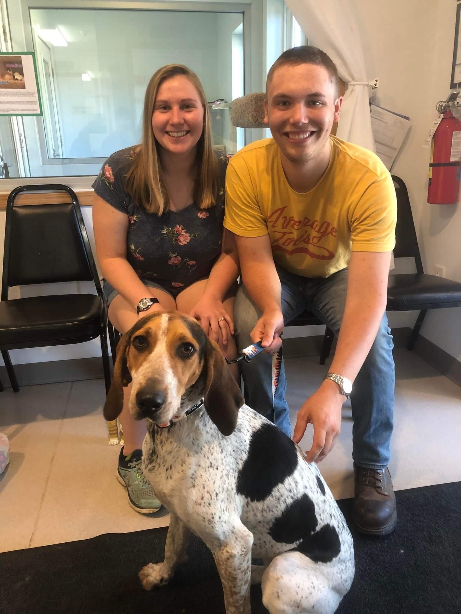 We adopted another member of our family. We added Ellie the hound dog to our family. Ellie and our cat Chestita are best friends and love to sleep and play together. 