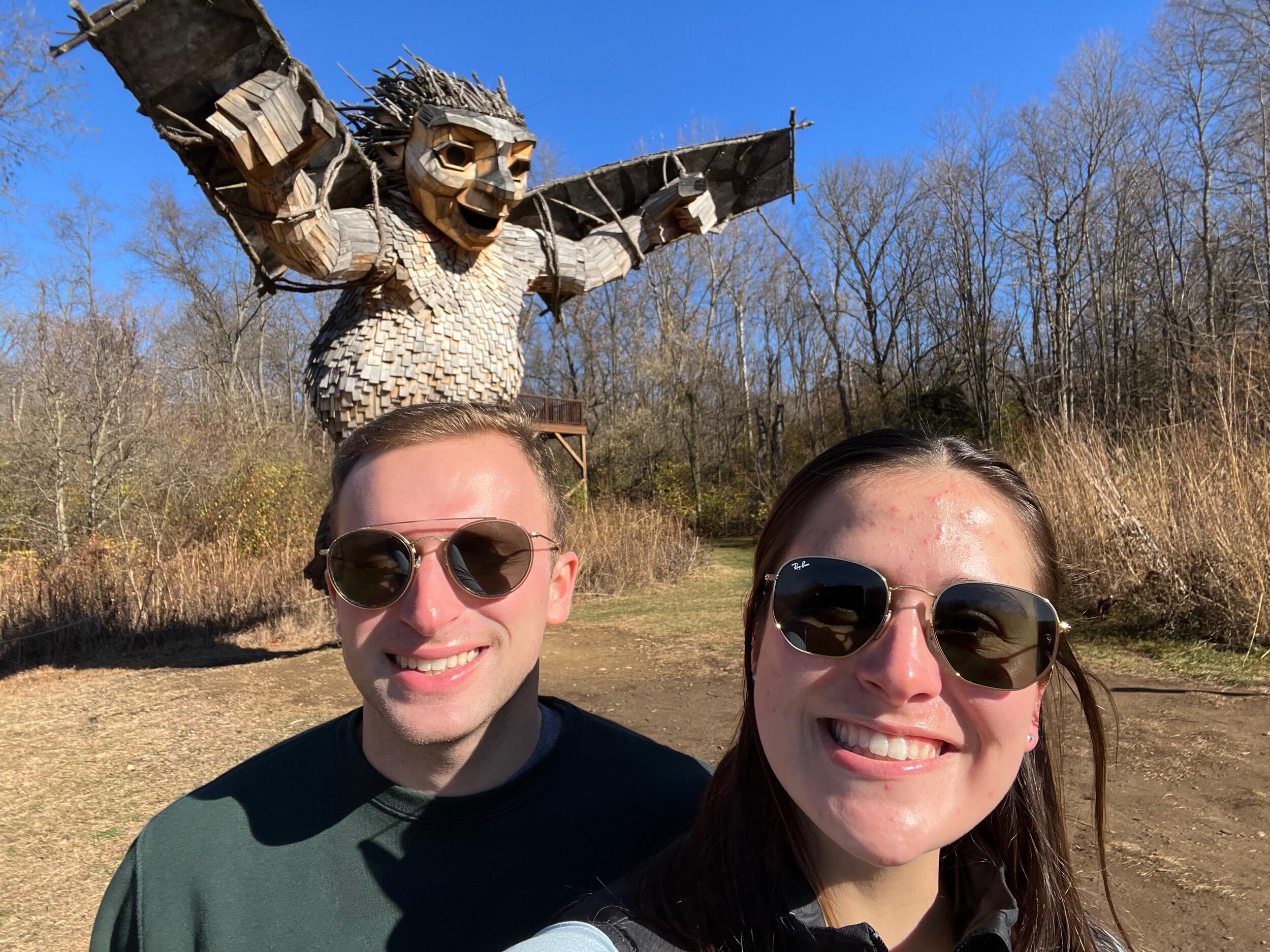 Visiting the Trolls (Bo, Bodil, and Bibbi) at the Aullwood Audubon. Aullwood Audubon Center and Farm was once Sam's Grandma's (Didi) family farm. Dayton, OH