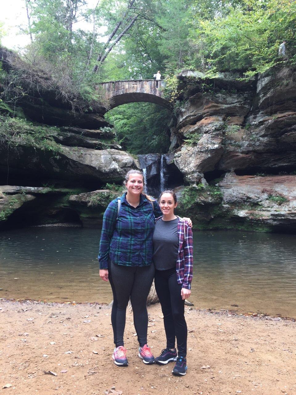 Our first trip together, we went to Hocking Hills in Ohio. We rented a cabin and spent the weekend hiking. 