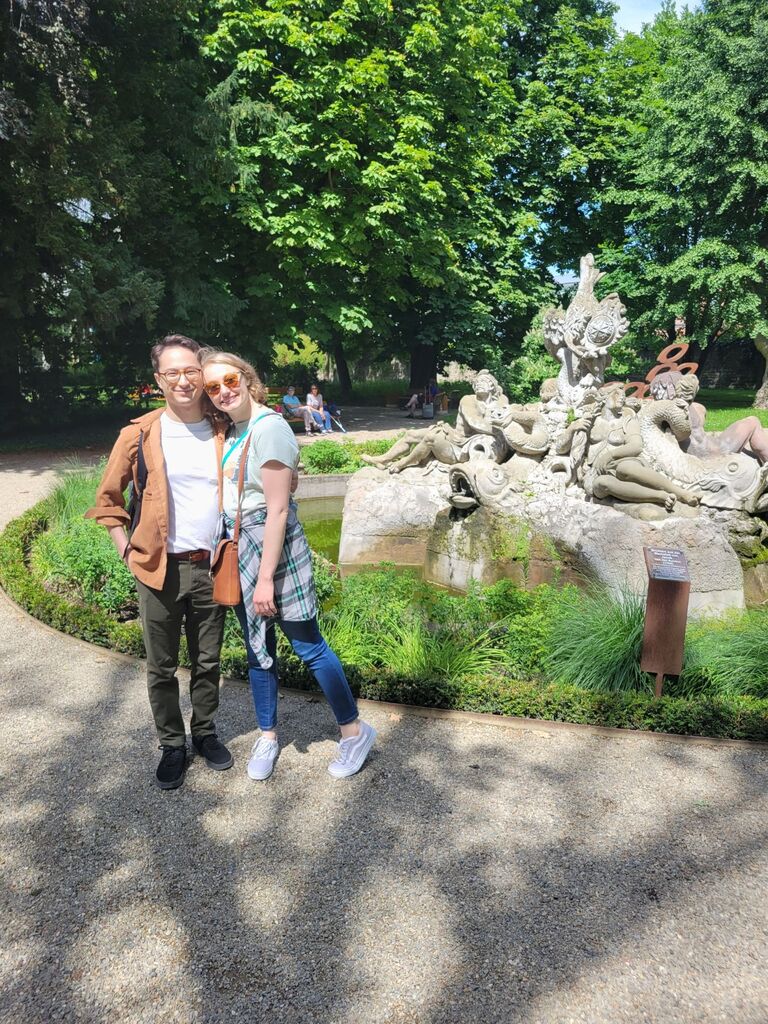 Ella and Adam on their trip to Germany with Ella's family.