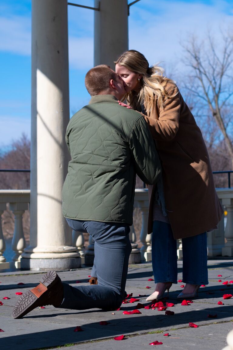 We got engaged! Derek planned a beautiful surprise engagement at a waterside gazebo near Boathouse Row in Philadelphia. The surprises didn't end there--he had also planned a private dinner for both our families at Giuseppe & Sons in Center City.