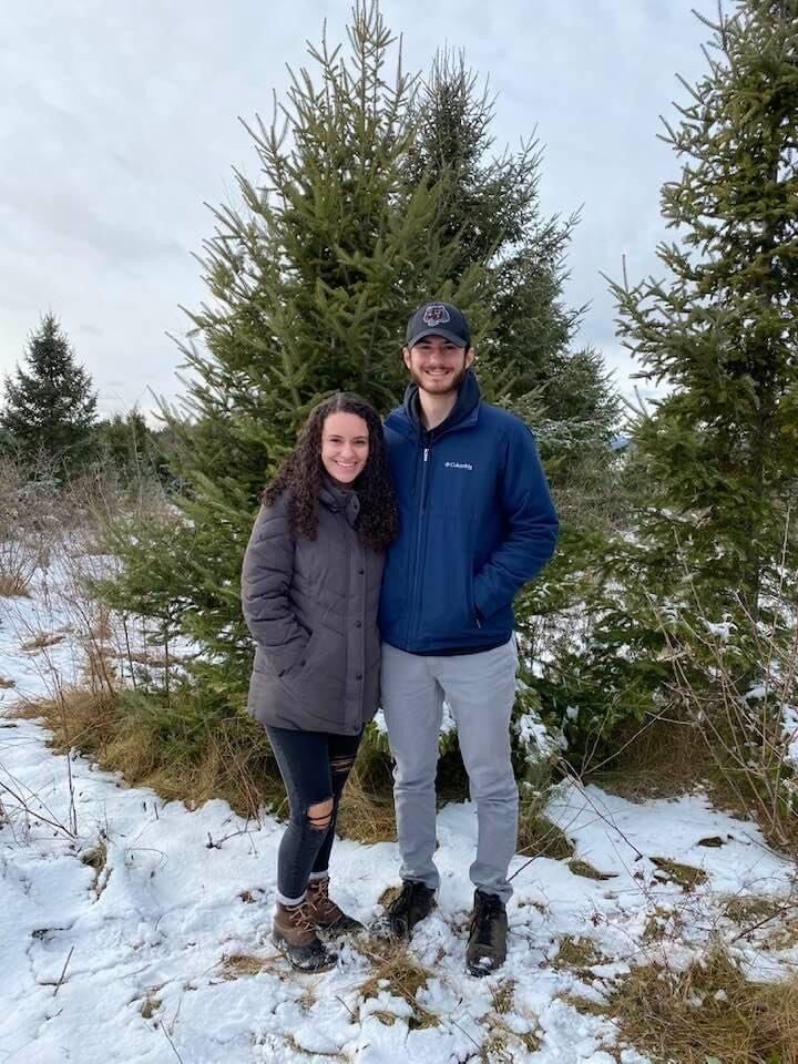 Owen's first time cutting down a Christmas tree