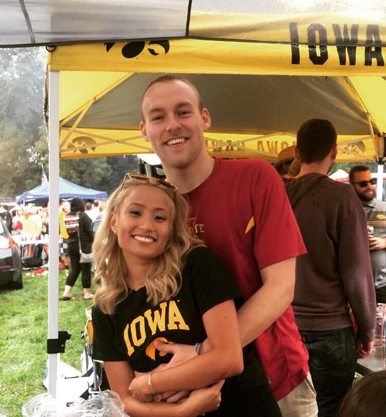 First Iowa vs Iowa State game together in Ames.