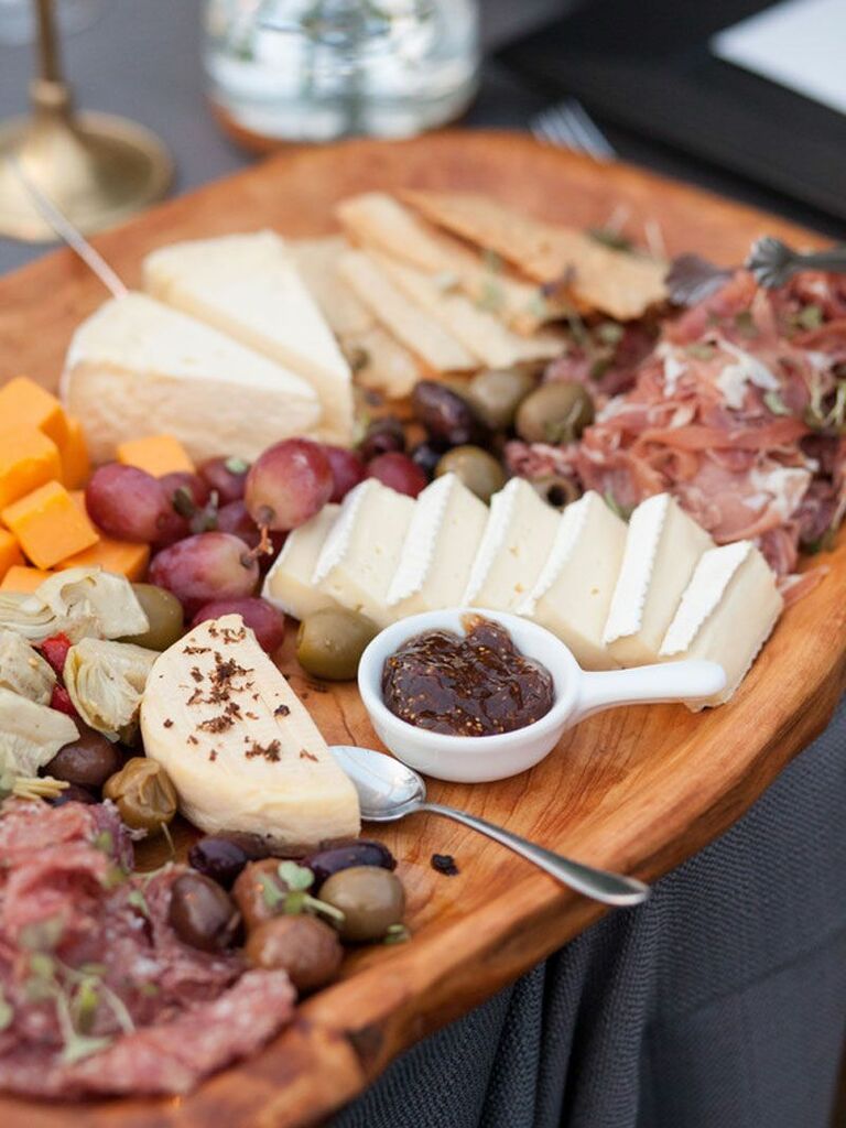 Charcuterie board for a bridal shower. 