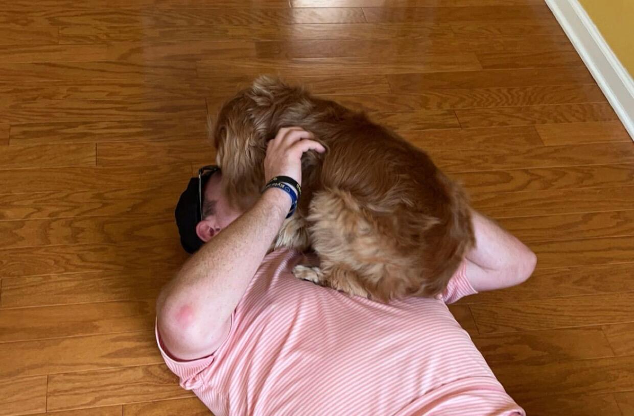 After many dates, Michael finally met the most important furry member of Alexandra's family, her Cavalier King Charles Spaniel, Luna. Safe to say, Luna was in love with Michael from the moment they met!