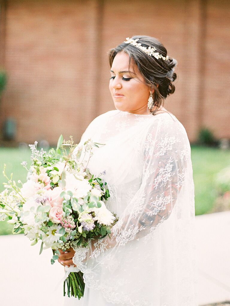 Chantilly lace bridal shawl