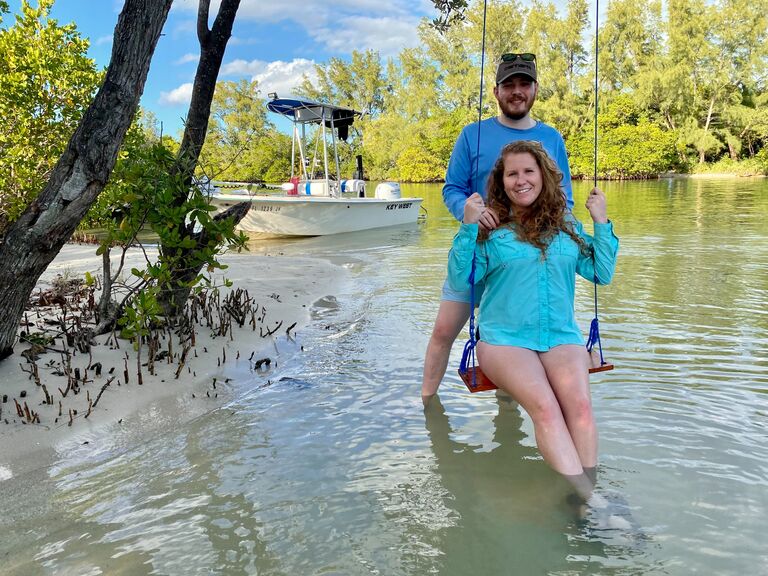 Amanda: Tyler's first warm Christmas with the Corricks in Florida. He'd soon grow accustomed to our tradition of boating or beaching on Christmas.