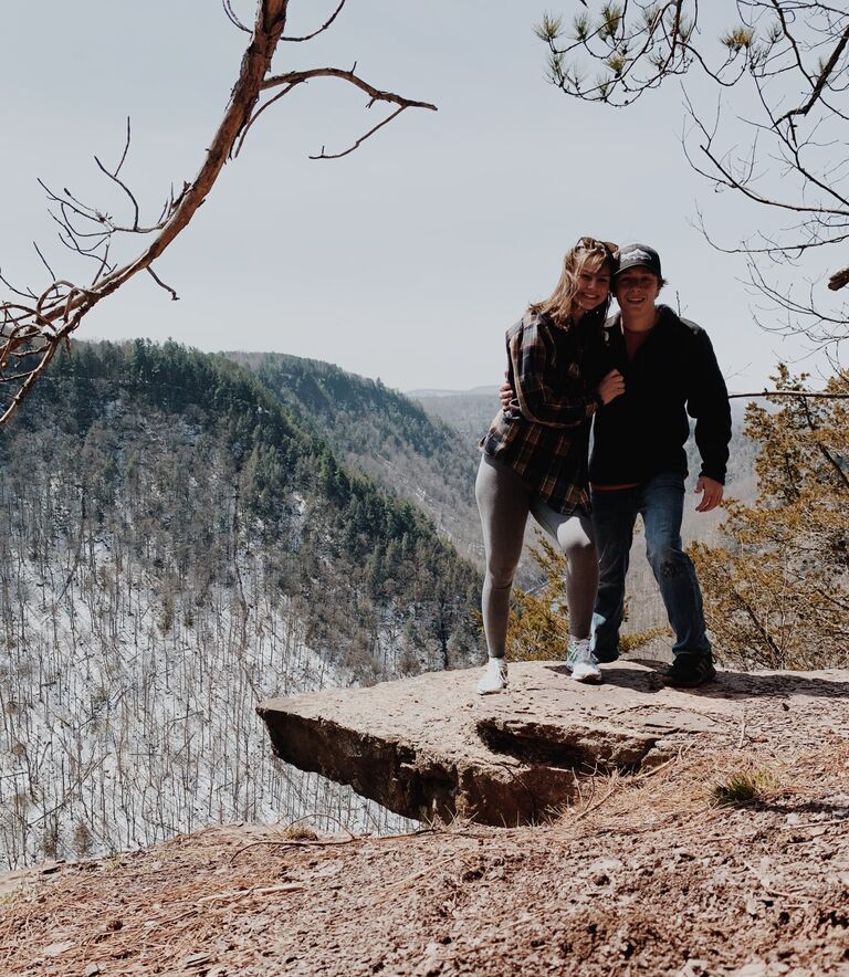 The two took a day-trip to the PA grand canyon and took a hike on the opposing side.
