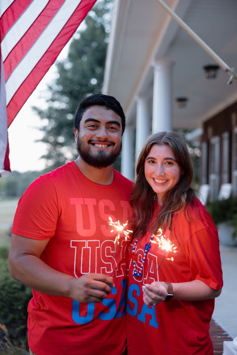I spent Fourth of July weekend with her in Huntsville and met the rest of her family. We went to the movies twice that weekend!  - Groom