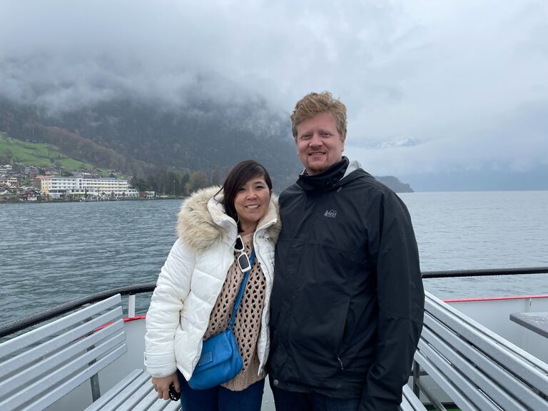 Loving Switzerland - celebrating Justin's birthday at Lake Thun