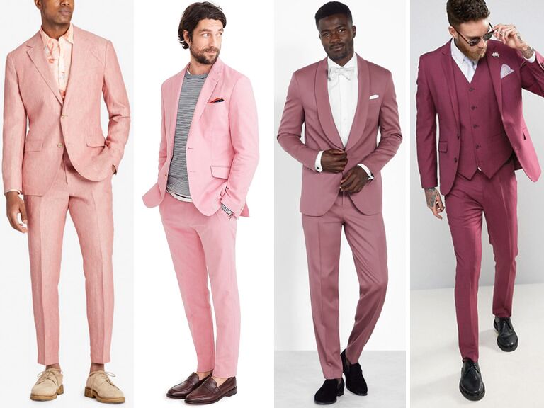 pink wedding suits for groom