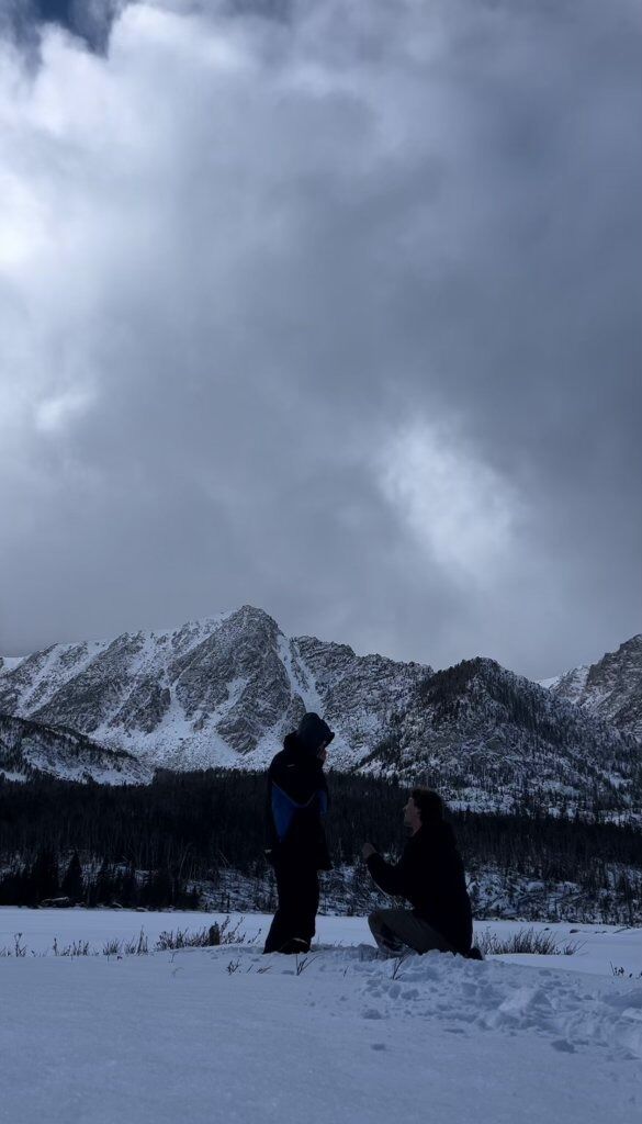 On a hike in Montana, we got engaged!!