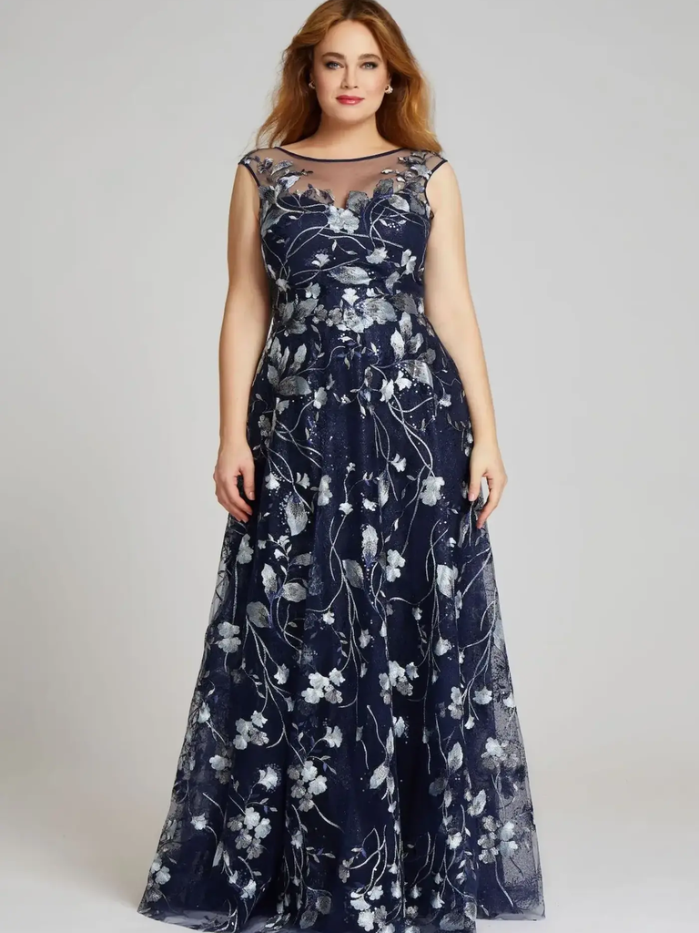 Teri Jon lace illusion embroidered spring mother-of-the-bride dress