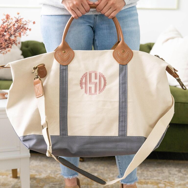 Personalized duffle bag maid of honor gift from Etsy