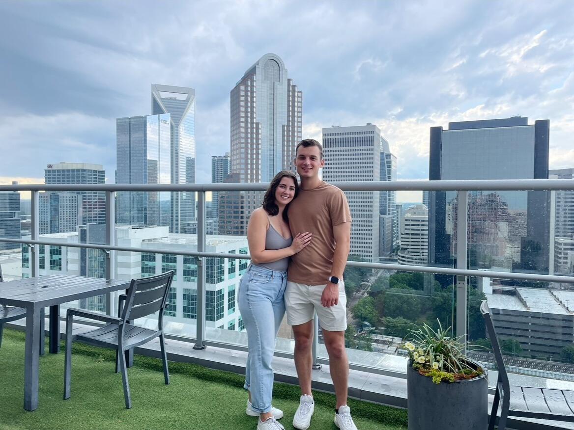 We moved to Charlotte NC, where we live in our first apartment together! Matt is currently working as a land surveyor, and Bella as a physical therapist.