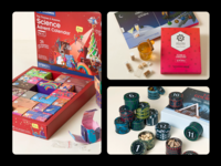Science advent calendar, whiskey advent calendar and nut advent calendar collage