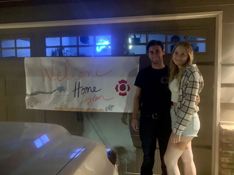 Kate greets Dylan as he returns home from strike team after 14 days