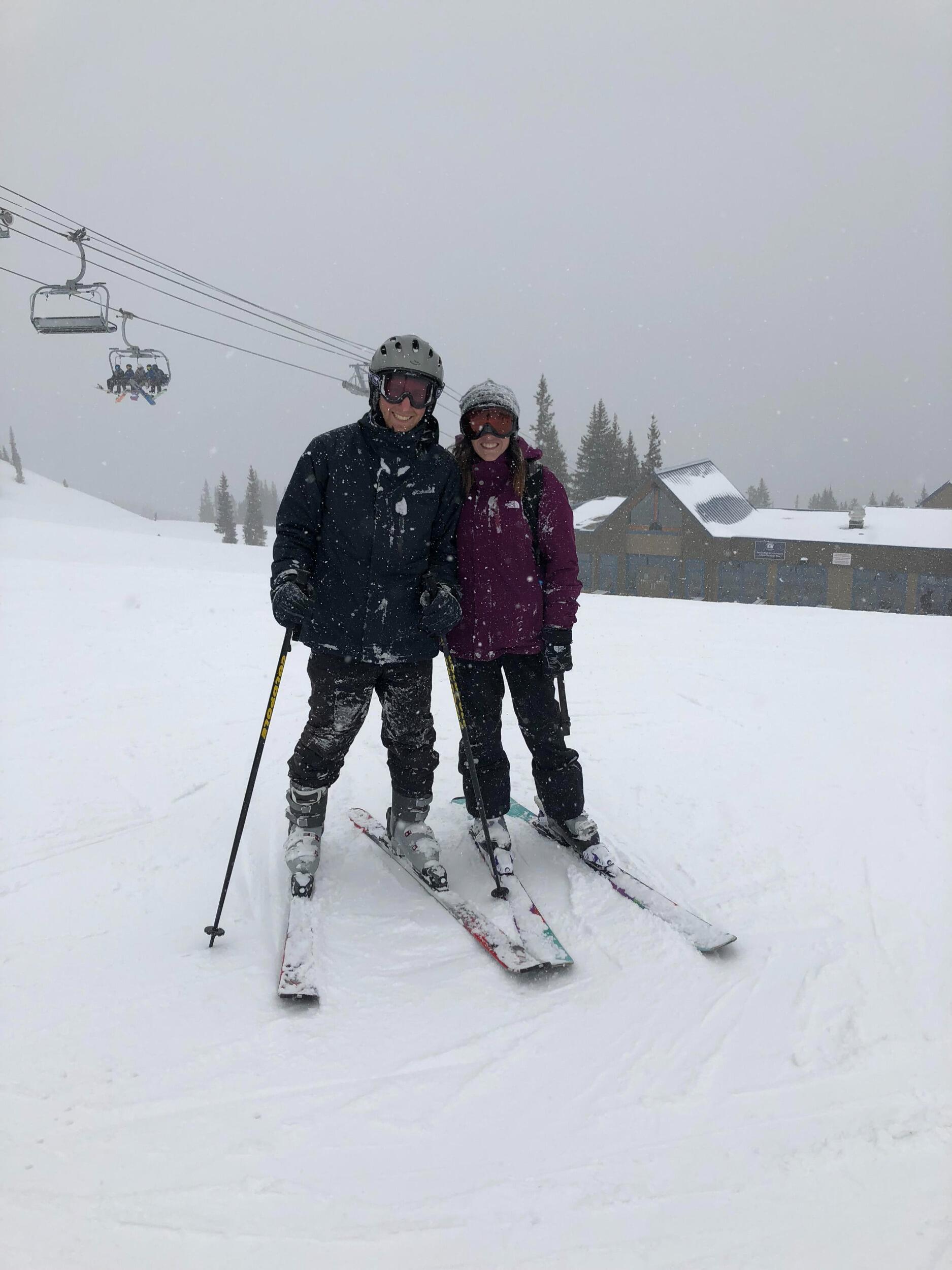 Sam's first time skiing in Colorado for the annual "Ski Weekend"