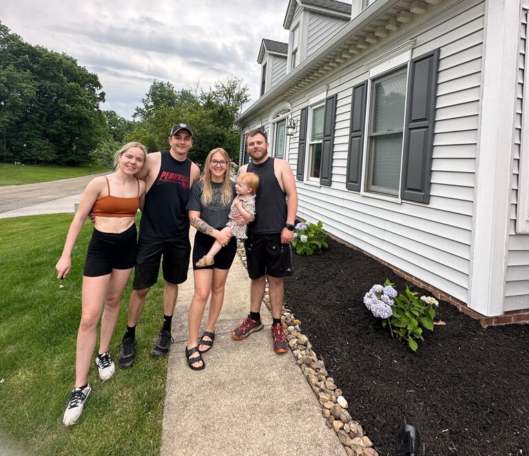 Spent the weekend finally putting in landscaping at their house with Stone, Brooke and Emerysn!