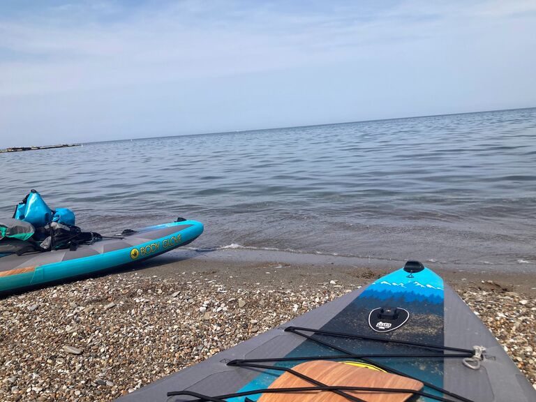 First date paddleboarding on Lake Erie OH! 