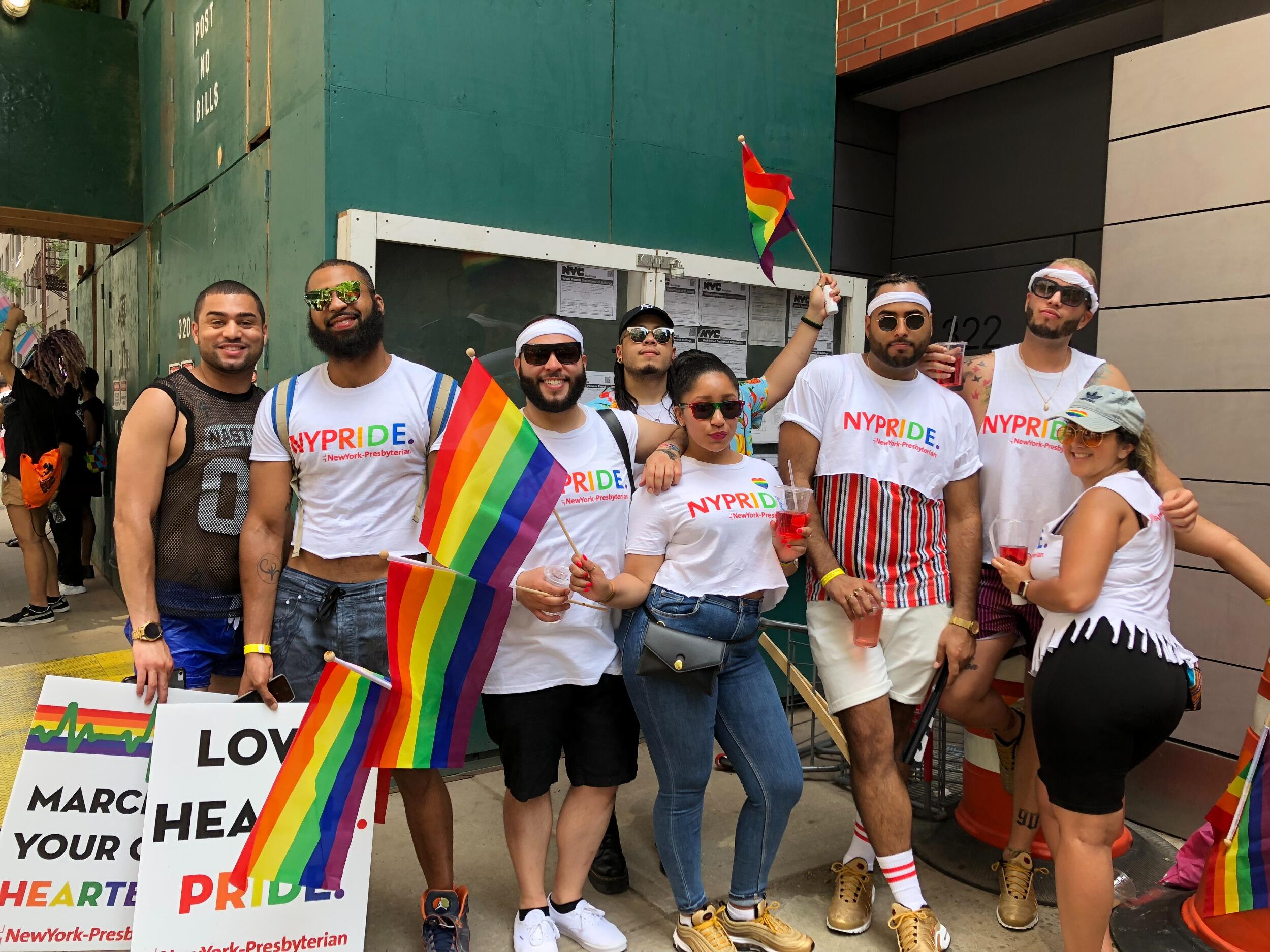 Our first time walking in the NYC Pride parade? Hot, chaotic, unforgettable
