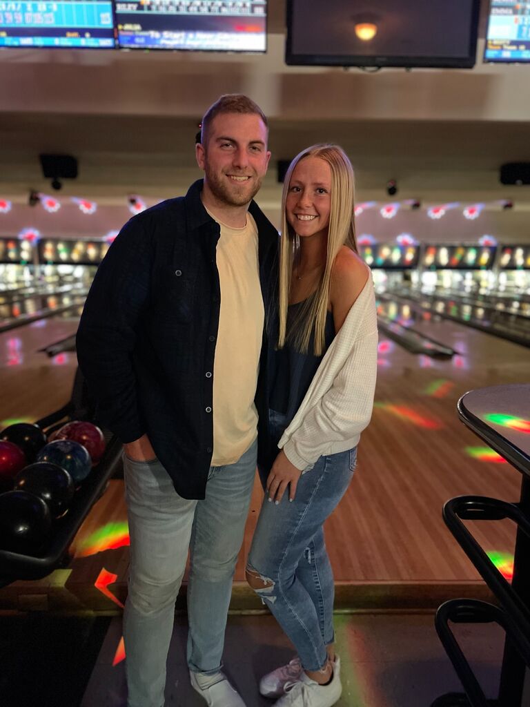 Our second date together at Buckeye Lanes. (And one of our favorite pictures!)
