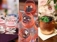 Collage of three signature wedding drink ideas
