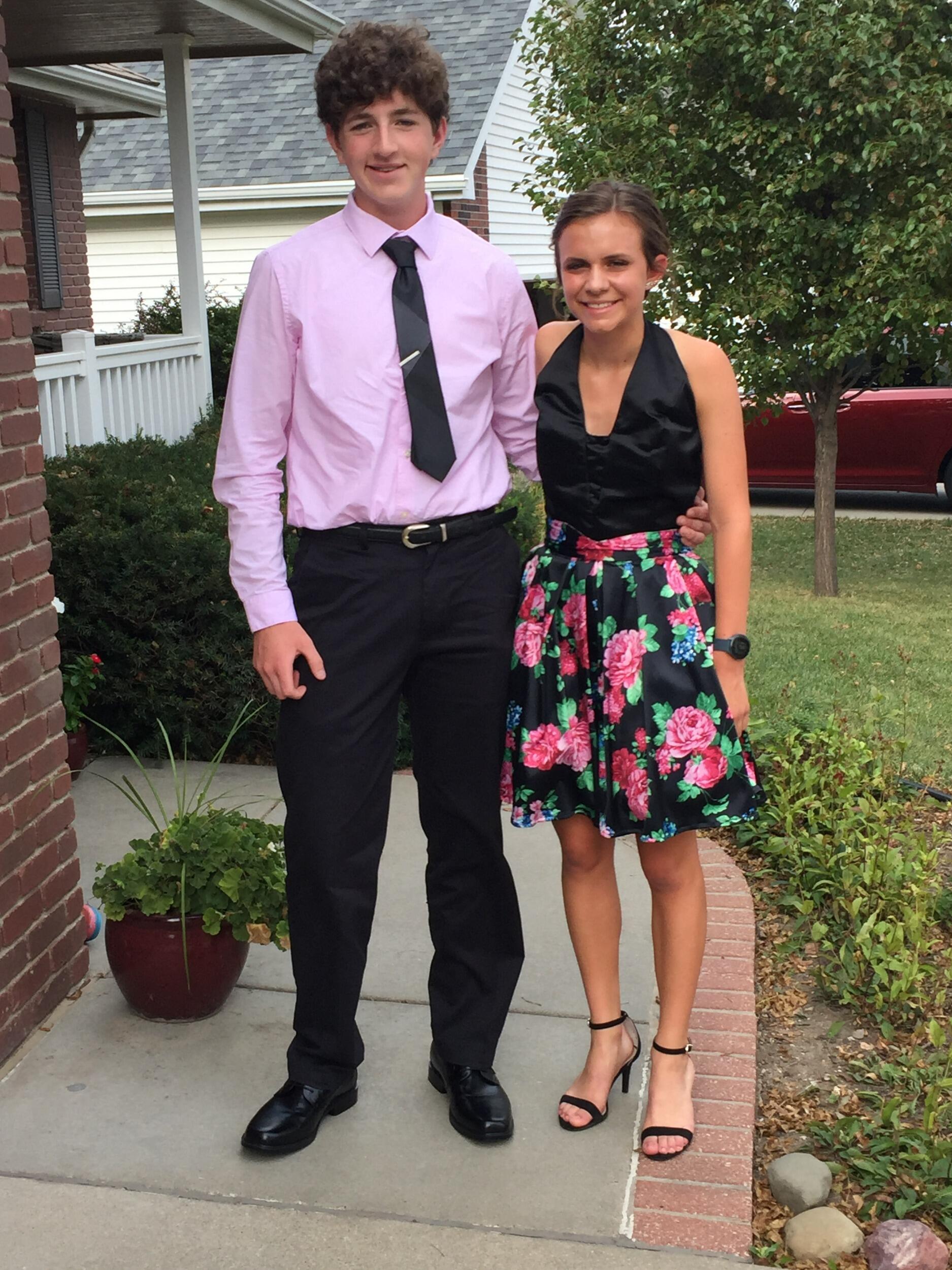 Our first photo together and first high school dance together. We started dating a few days after this.