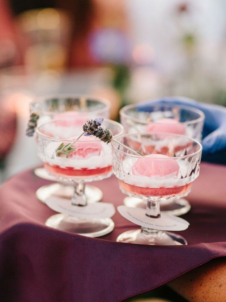 Spiked sorbet punch for big batch signature wedding drink idea