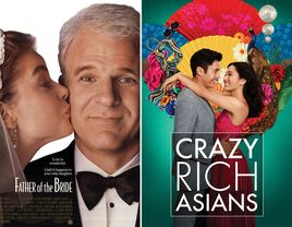 Father of the Bride movie poster; Crazy Rich Asians movie poster