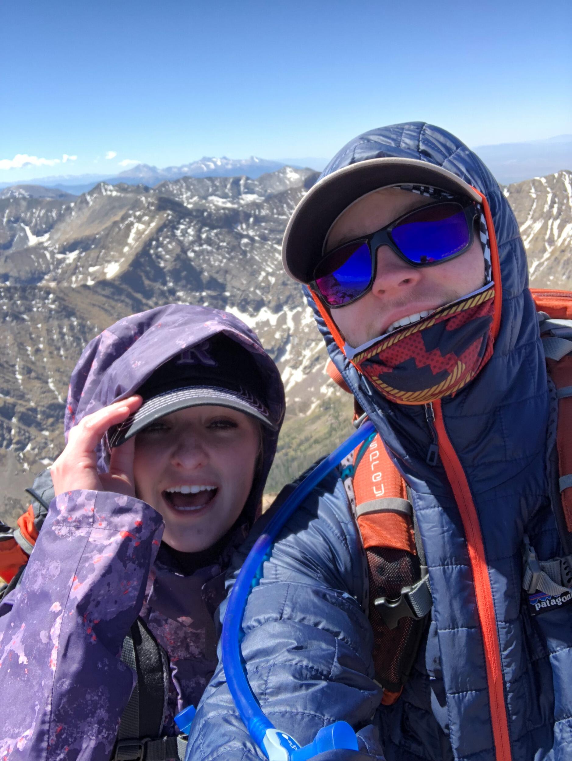 As our friendship grew at the University, we started to travel and soon found we had a shared love of the outdoors. Here we are atop our first ever 14er together. Since this photo, we have summited over 20. 