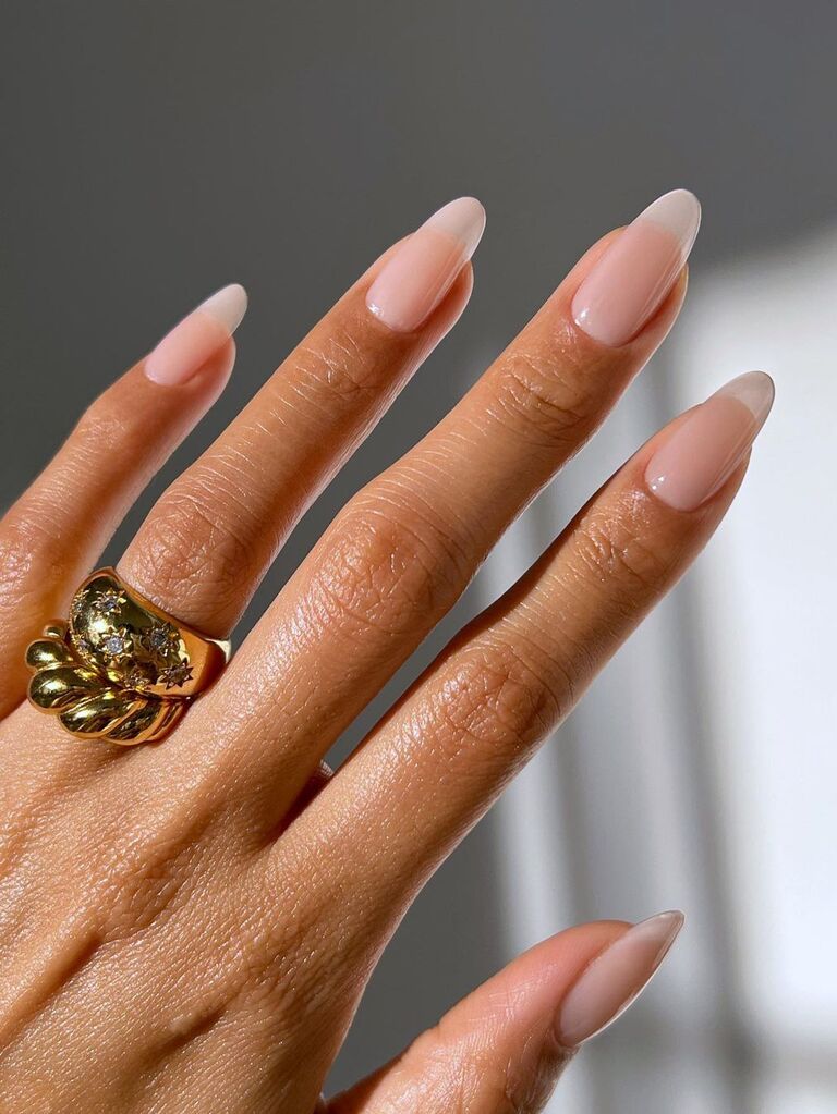 Barely there wedding nail trend