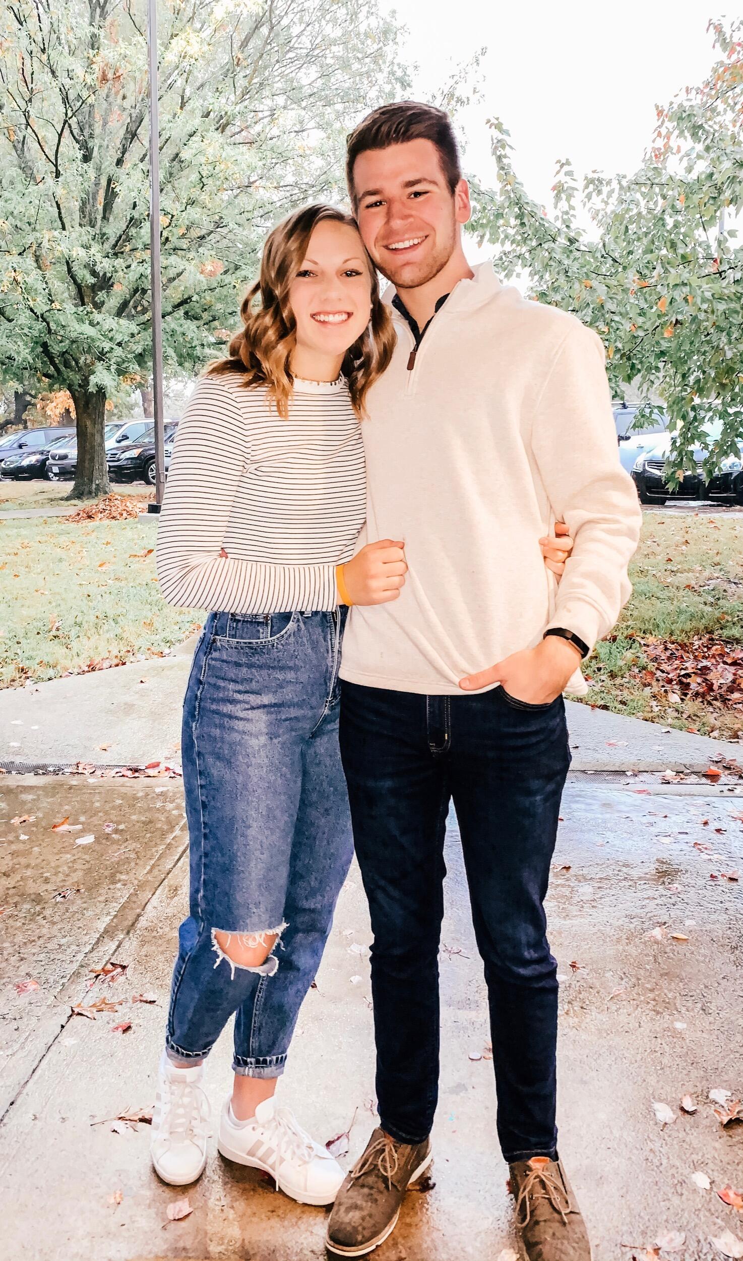 Ben asked me to be his girlfriend by making me fudge with a note that said, "Will you be my girlfriend? Eat fudge if yes".  I obviously ate the fudge :)

For our first date as a couple, Ben took me to dinner and then we walked around Crystal Bridges (this is important later).