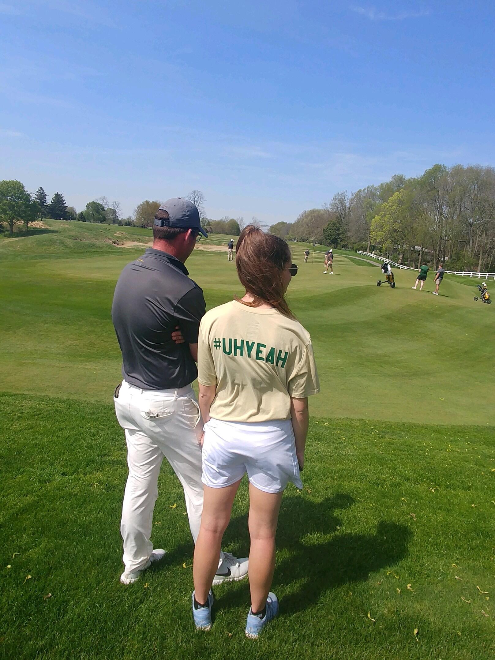 Austin’s last college golf tournament. Liv skipped class and drove from STL to Purdue to surprise him.
