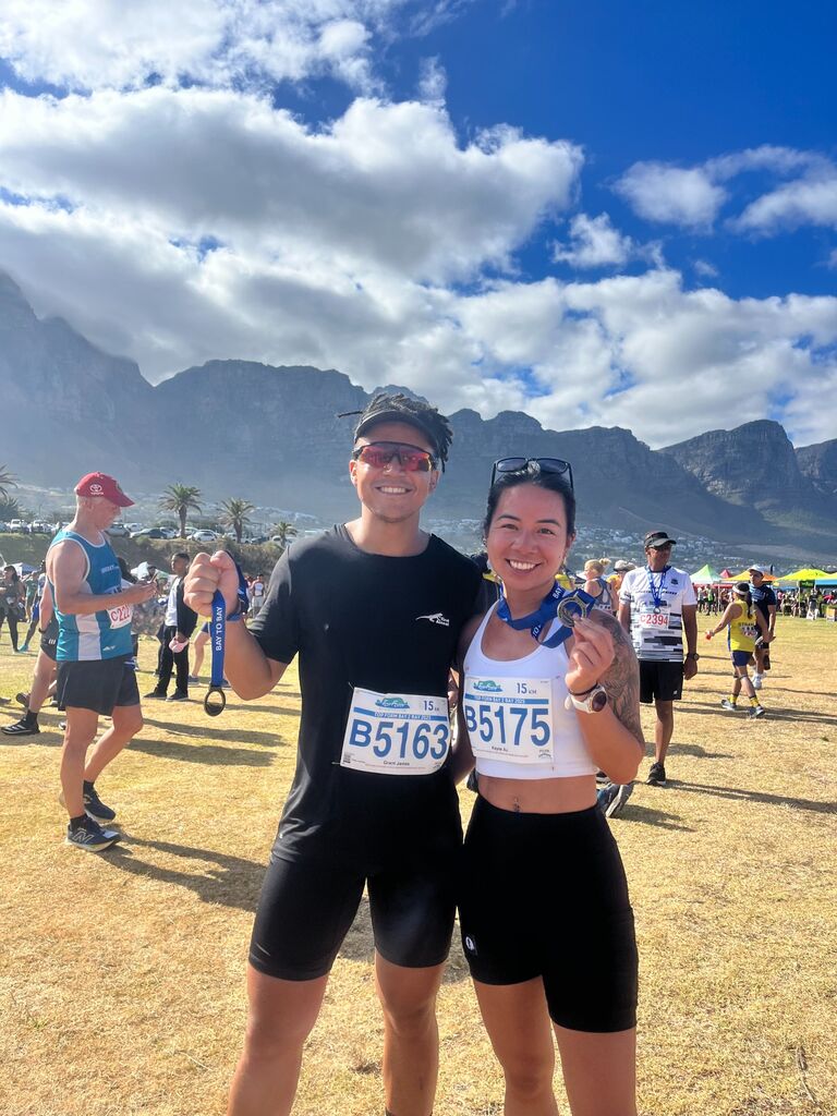 And over the past two years, we've continued to challenge each other and push each other to grow - like running the Bay to Bay race on our shared birthday week.