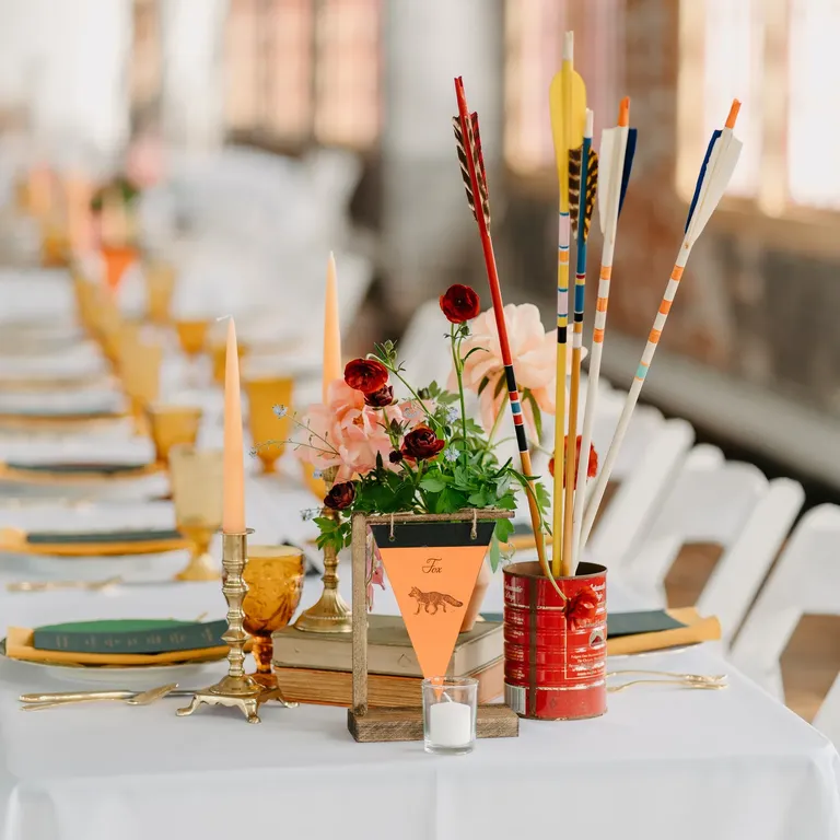 Arrow wedding centerpiece, taylor swift themed wedding