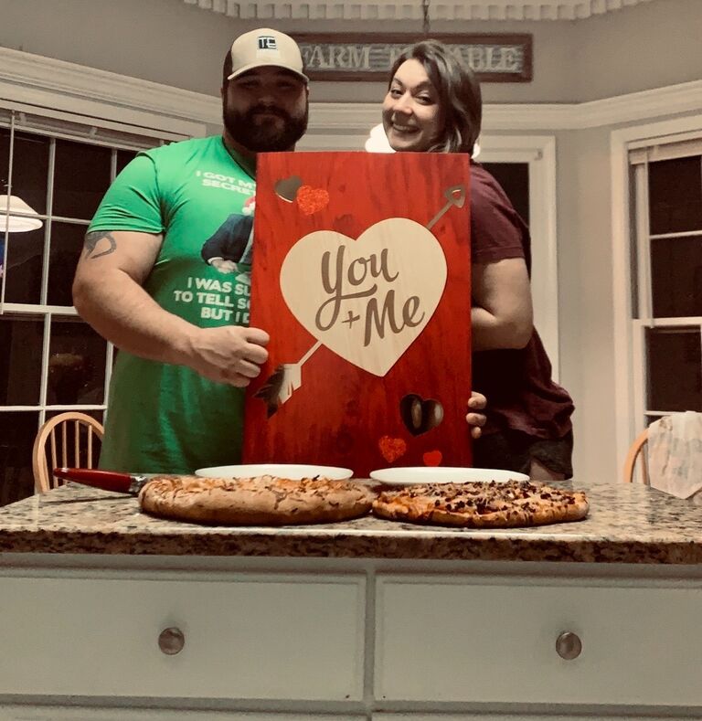 We always endeavor to make the most of the time we have together and revel in the little things, like making pizzas together for an at-home Valentine's Day date!  