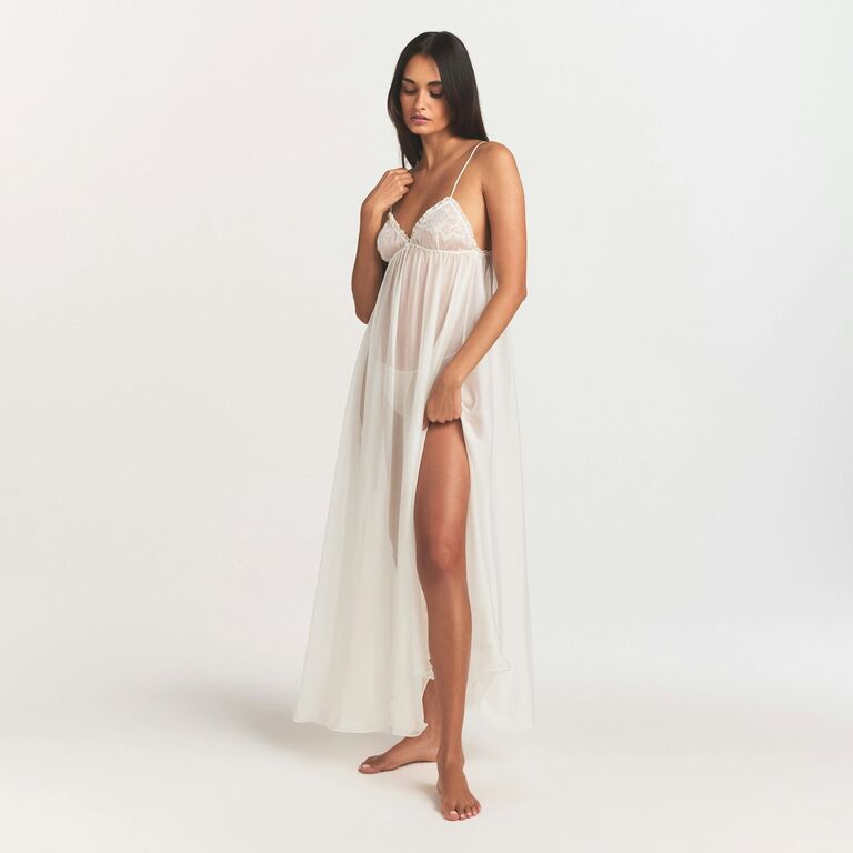 Sheer white bridal slip dress