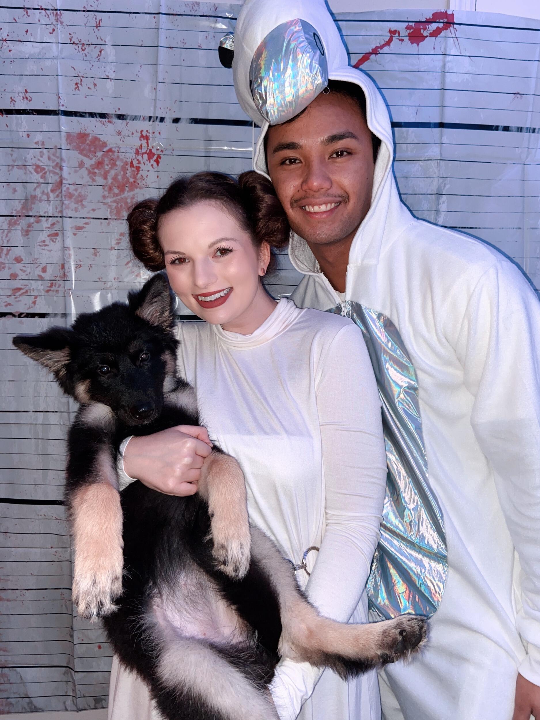 First Halloween together (Edgar didn't get the costume memo)