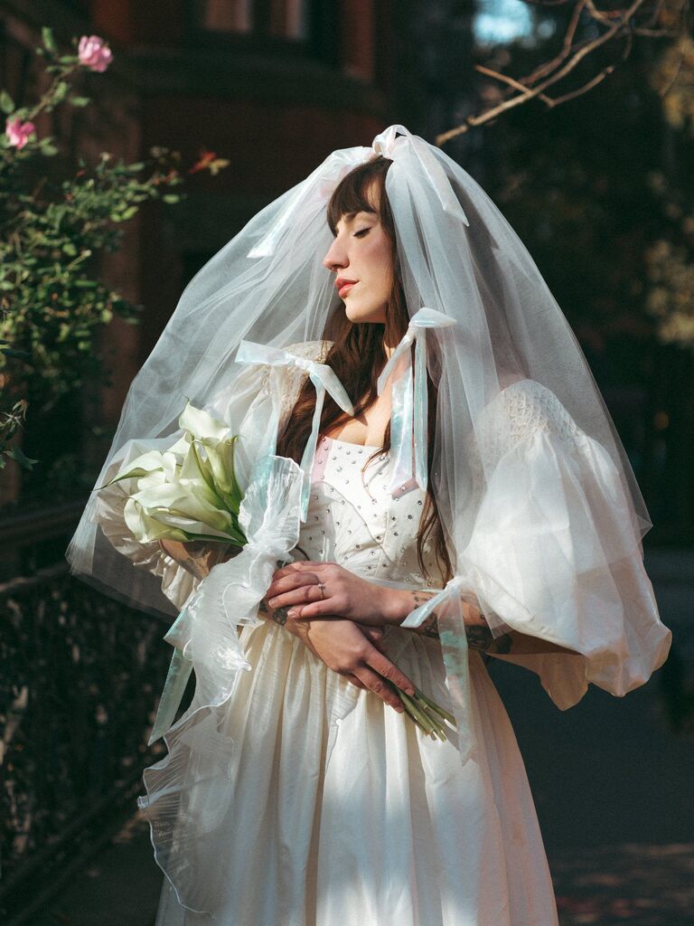 Madison Chamberlain bow wedding veil
