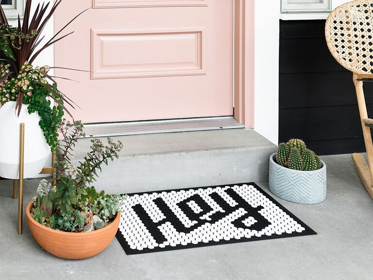 Customizable tile welcome mat thank-you gift