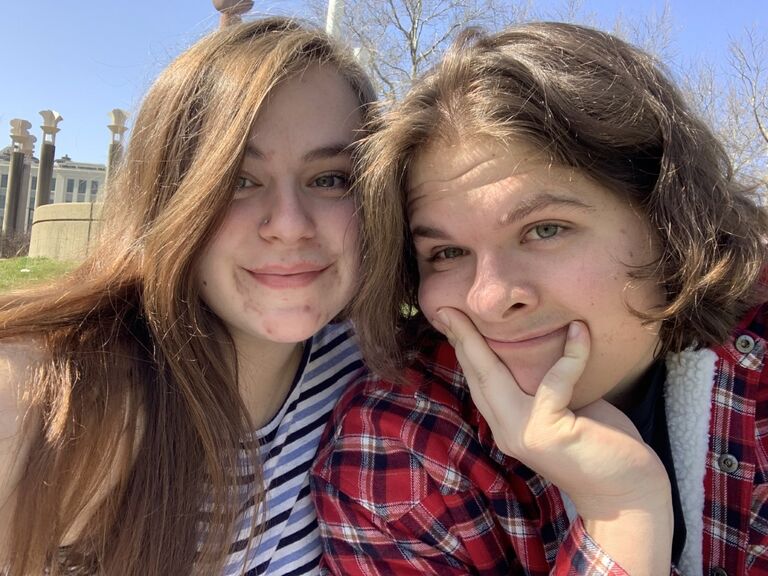 The couple on a Spring Picnic date. Both Newly 21, enjoying their wine, beer, and cheese in downtown Cincinnati.