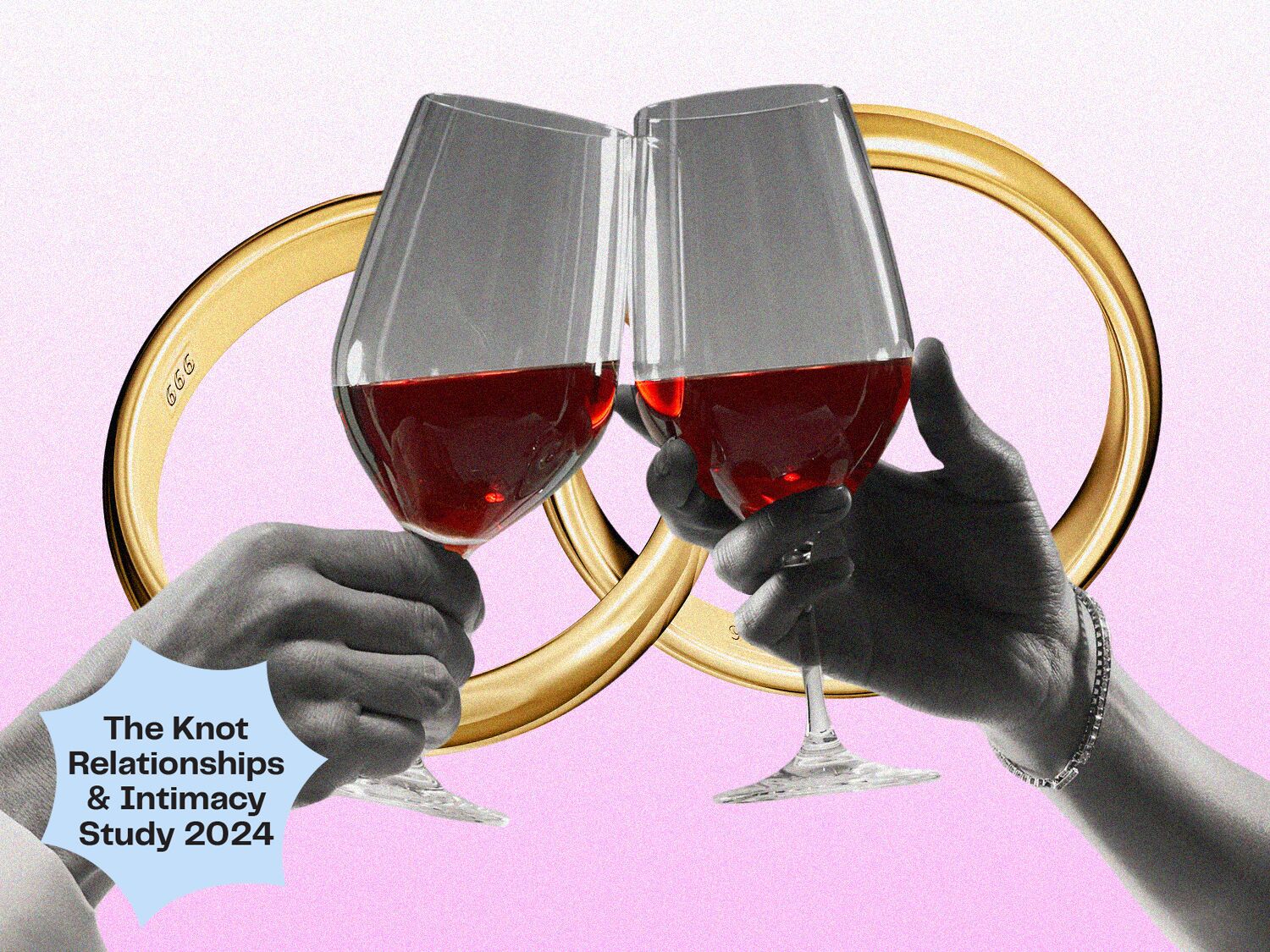 Couple holding wine glasses on top of wedding rings and purple background, How many date nights you should plan for a successful marriage