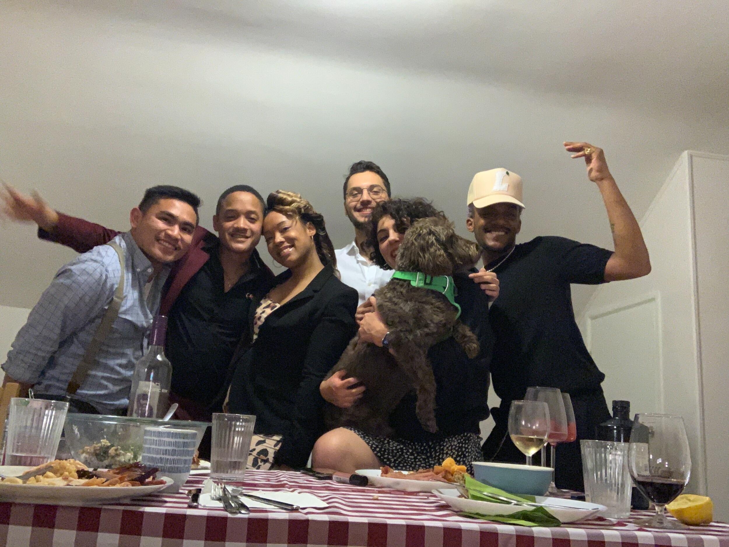 JR finally met Marcus' twin sister, Carla, & friends as they ate, laugh, & drank during Thanksgiving dinner.