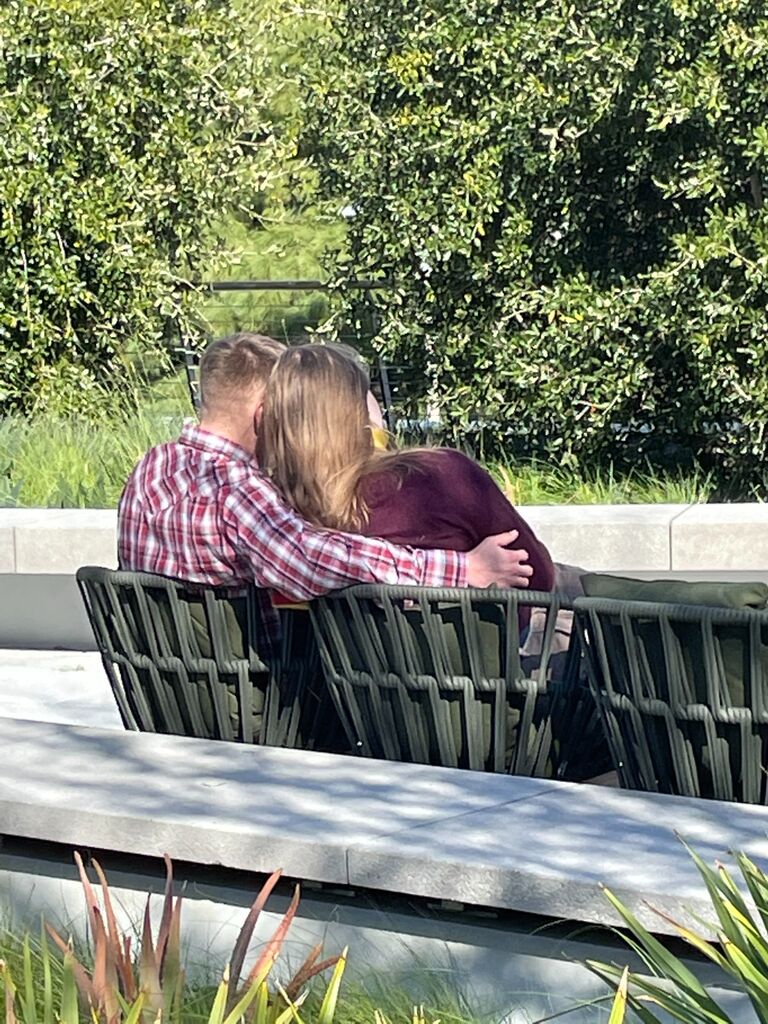 While visiting an art museum with some friends, they took some photos of us when we were unaware.  
